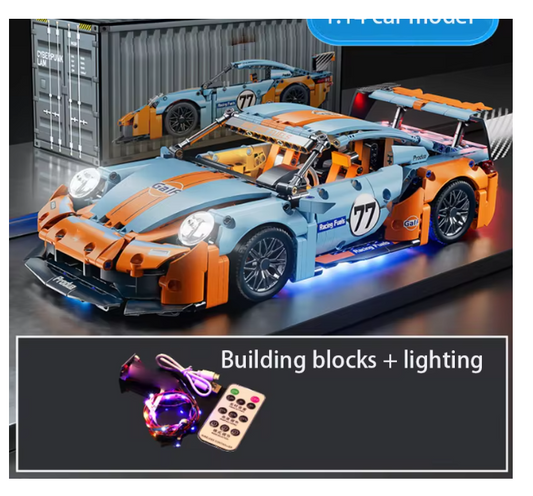 1:14 Building Blocks Car Set Construction Toy,Design Collectable Model Car Building Kit Scale Sport Car for Children - Cars and lights wiht box
